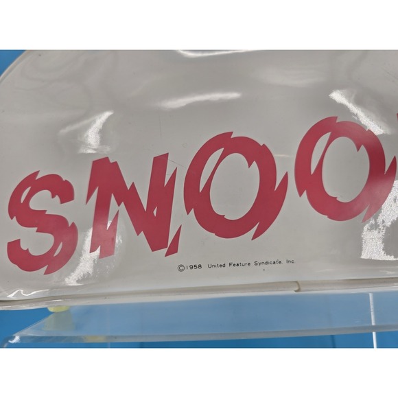 Vtg 1970s Snoopy Peanuts United Feature Syndicate Vinyl Tote Bag 15x7x9" - Rare! - Picture 3 of 15
